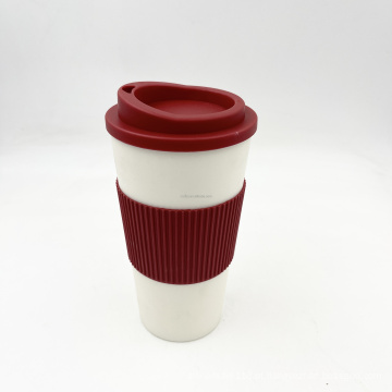 xícara de café plástica gratuita de BPA com manga de 16 onças de 500 ml de copos de café reutilizáveis ​​com tampas